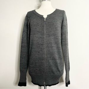 FREE PEOPLE Long Sleeve Cotton Blend Full Zip Up Knit Cardigan Sweater